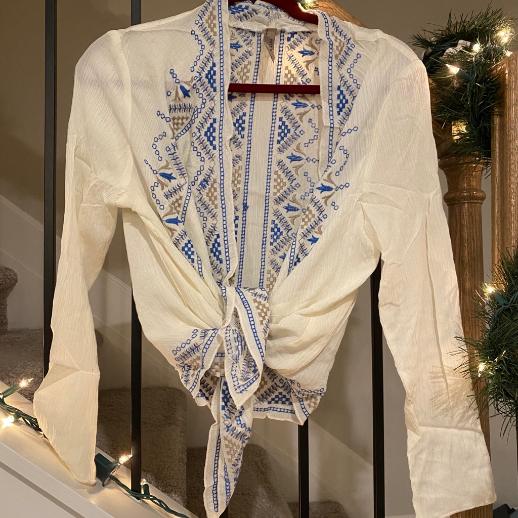 Brand New Blouse Tie Front